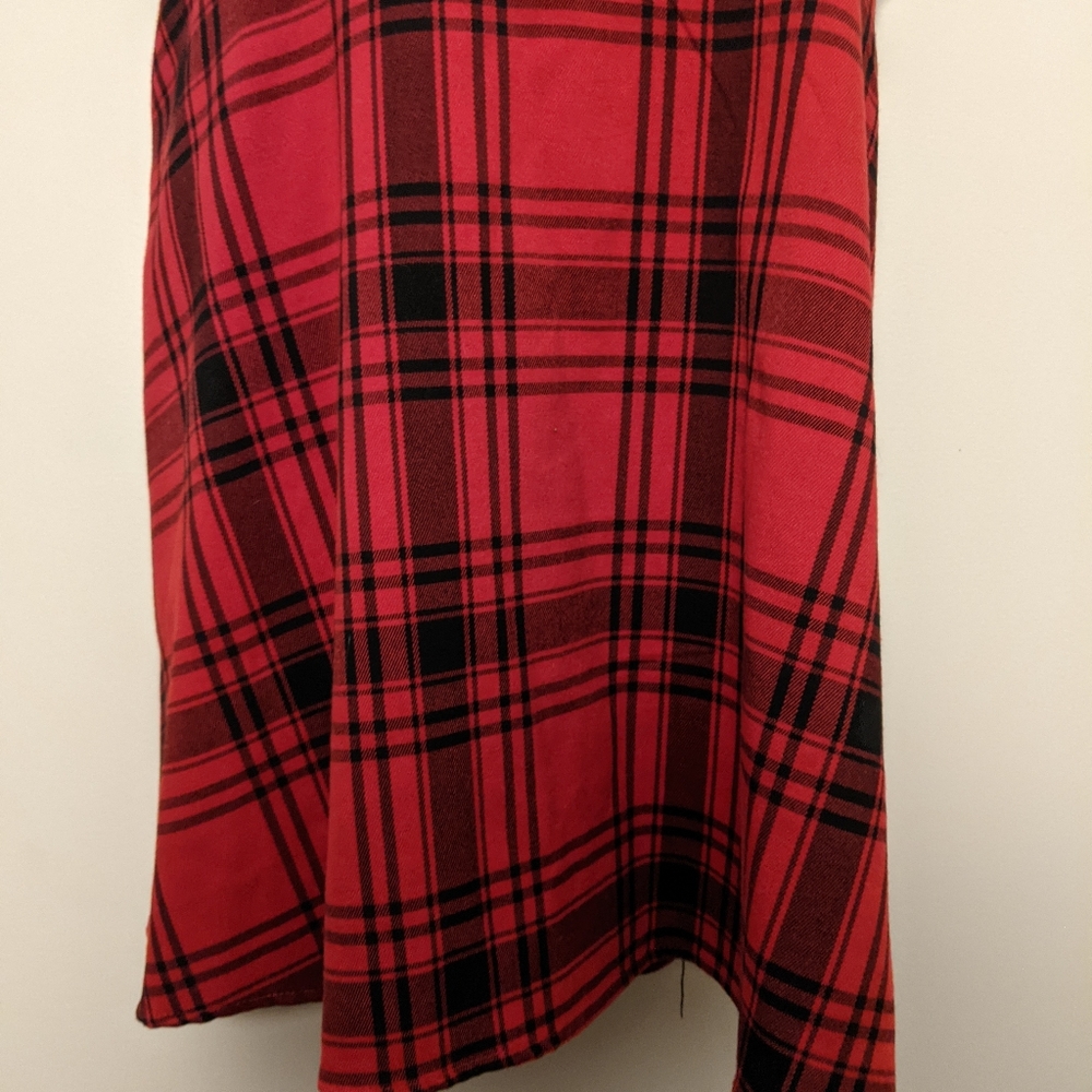 Scooby Doo Red Plaid Pinafore Punk Dress L - Picture 2 of 6